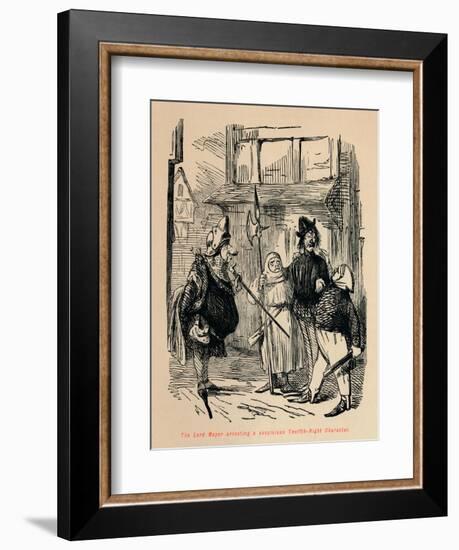 'The Lord Mayor arresting a suspicious Twelfth-Night Character', c1860, (c1860)-John Leech-Framed Giclee Print