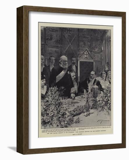 The Lord Mayor's Banquet at the Guildhall, Lord Salisbury Replying for Her Majesty's Ministers-Frederic De Haenen-Framed Giclee Print