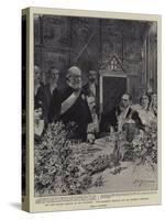 The Lord Mayor's Banquet at the Guildhall, Lord Salisbury Replying for Her Majesty's Ministers-Frederic De Haenen-Stretched Canvas