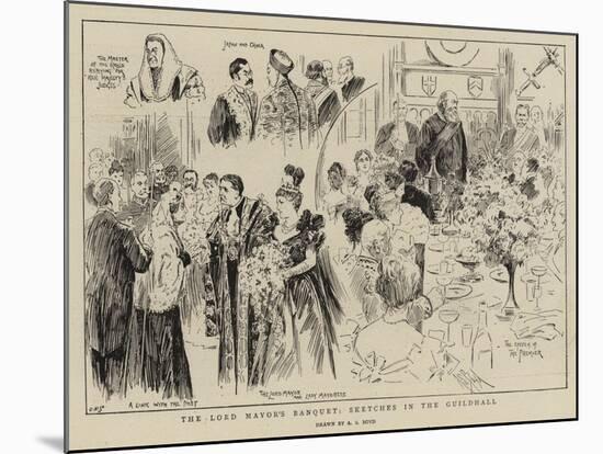 The Lord Mayor's Banquet, Sketches in the Guildhall-Alexander Stuart Boyd-Mounted Giclee Print