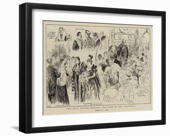 The Lord Mayor's Banquet, Sketches in the Guildhall-Alexander Stuart Boyd-Framed Giclee Print