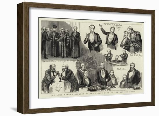 The Lord Mayor's Banquet to the Savage Club at the Mansion House-null-Framed Giclee Print