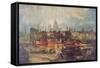 The Lord Mayor's Procession by Water to Westminster, London, C1820-null-Framed Stretched Canvas