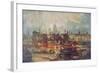 The Lord Mayor's Procession by Water to Westminster, London, C1820-null-Framed Giclee Print