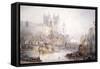 The Lord Mayor's Show at Westminster, 1830-David Roberts-Framed Stretched Canvas