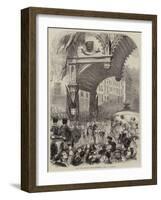 The Lord Mayor's Show, Triumphal Arch in Cornhill-Matthew "matt" Somerville Morgan-Framed Giclee Print