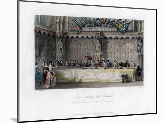 The Lord Mayor's Table, Grand Banquet, Guildhall, City of London, 19th Century-J Shury-Mounted Giclee Print