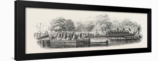 The Lord Mayor's Visit to Oxford: the Embarkation at Oxford, UK, 1846-null-Framed Giclee Print