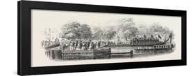 The Lord Mayor's Visit to Oxford: the Embarkation at Oxford, UK, 1846-null-Framed Giclee Print