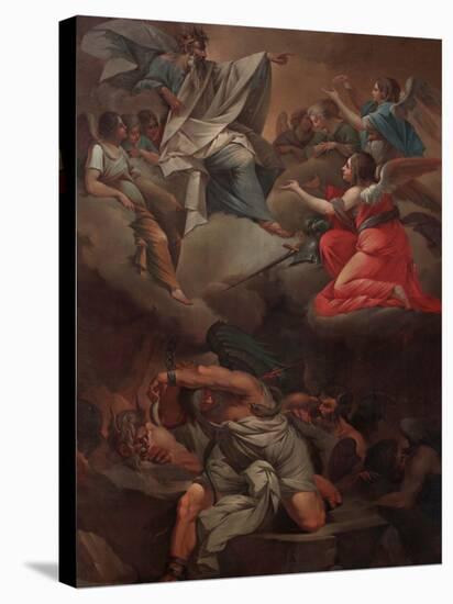 The Lord with the Archangel St. Michael Victorious over the Demons-Filippo Comerio-Stretched Canvas