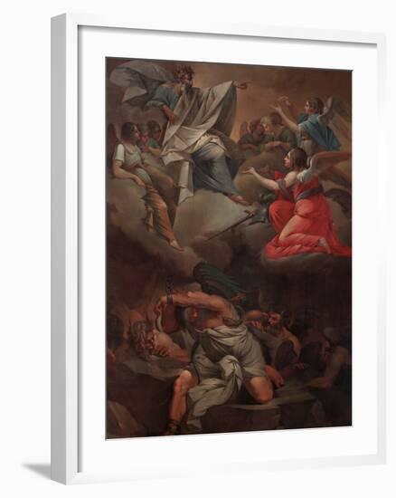 The Lord with the Archangel St. Michael Victorious over the Demons-Filippo Comerio-Framed Giclee Print