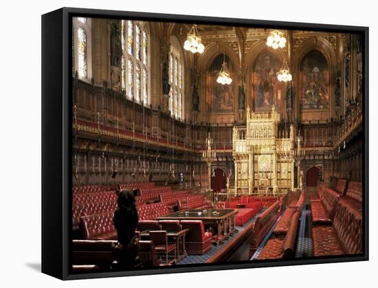 The Lords Chamber, House of Lords, Houses of Parliament, Westminster, London, England-Adam Woolfitt-Framed Stretched Canvas