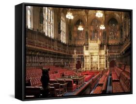 The Lords Chamber, House of Lords, Houses of Parliament, Westminster, London, England-Adam Woolfitt-Framed Stretched Canvas