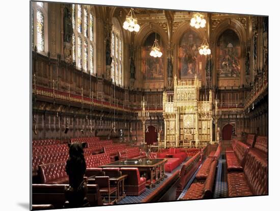 The Lords Chamber, House of Lords, Houses of Parliament, Westminster, London, England-Adam Woolfitt-Mounted Photographic Print