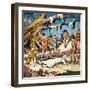 The Lost Boys' Concern for Injured Wendy, Illustration from 'Peter Pan' by J.M. Barrie-Nadir Quinto-Framed Giclee Print