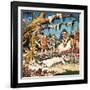 The Lost Boys' Concern for Injured Wendy, Illustration from 'Peter Pan' by J.M. Barrie-Nadir Quinto-Framed Giclee Print