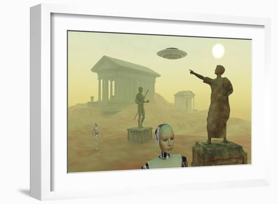 The Lost City of Atlantis, Being Rediscovered by its Ancient Builders-null-Framed Art Print