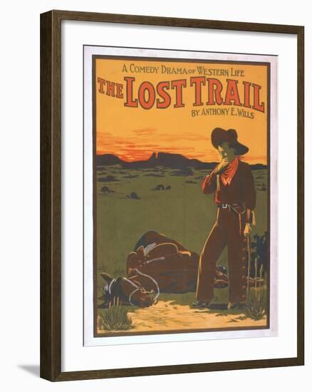 The Lost Trail - Comedy Drama Western Life Poster-Lantern Press-Framed Art Print