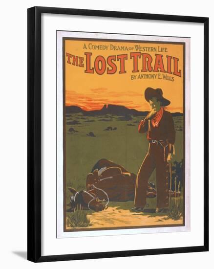 The Lost Trail - Comedy Drama Western Life Poster-Lantern Press-Framed Art Print