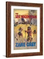 The Lost Wagon Train (Zane Grey) Not So Much Lost as Found by Hostile Native Americans-null-Framed Art Print