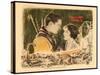 THE LOST WORLD, l-r: Lloyd Hughes, Bessie Love on lobbycard, 1925.-null-Stretched Canvas