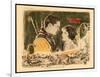 THE LOST WORLD, l-r: Lloyd Hughes, Bessie Love on lobbycard, 1925.-null-Framed Art Print