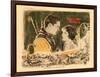 THE LOST WORLD, l-r: Lloyd Hughes, Bessie Love on lobbycard, 1925.-null-Framed Art Print