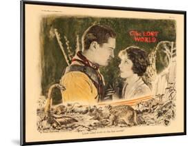 THE LOST WORLD, l-r: Lloyd Hughes, Bessie Love on lobbycard, 1925.-null-Mounted Art Print