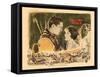 THE LOST WORLD, l-r: Lloyd Hughes, Bessie Love on lobbycard, 1925.-null-Framed Stretched Canvas