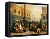 The Lottery Draw in Piazza San Marco-Lorenzo Lotto-Framed Stretched Canvas