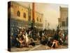 The Lottery Draw in Piazza San Marco-Lorenzo Lotto-Stretched Canvas