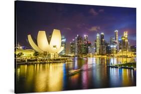 The Lotus Flower Shaped Artscience Museum Overlooking Marina Bay-Fraser Hall-Stretched Canvas