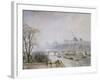The Louvre and the Seine from the Pont Neuf, Morning Mist, 1902-Camille Pissarro-Framed Giclee Print