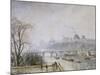 The Louvre and the Seine from the Pont Neuf, Morning Mist, 1902-Camille Pissarro-Mounted Giclee Print