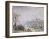 The Louvre and the Seine from the Pont Neuf, Morning Mist, 1902-Camille Pissarro-Framed Giclee Print