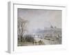 The Louvre and the Seine from the Pont Neuf, Morning Mist, 1902-Camille Pissarro-Framed Giclee Print