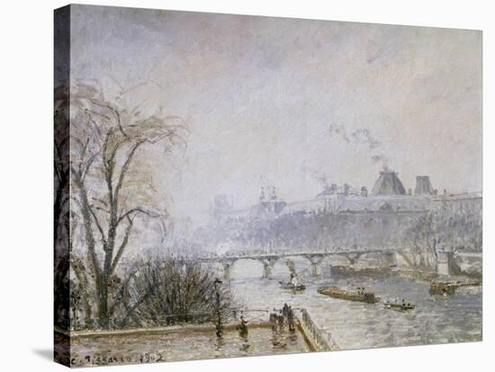 The Louvre and the Seine from the Pont Neuf, Morning Mist, 1902-Camille Pissarro-Stretched Canvas