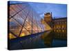 The Louvre at Twilight, Paris, France-Jim Zuckerman-Stretched Canvas