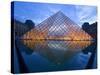 The Louvre at Twilight, Paris, France-Jim Zuckerman-Stretched Canvas