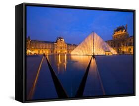 The Louvre Museum at Twilight, Paris, France-Jim Zuckerman-Framed Stretched Canvas