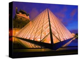 The Louvre Museum at Twilight, Paris, France-Jim Zuckerman-Stretched Canvas