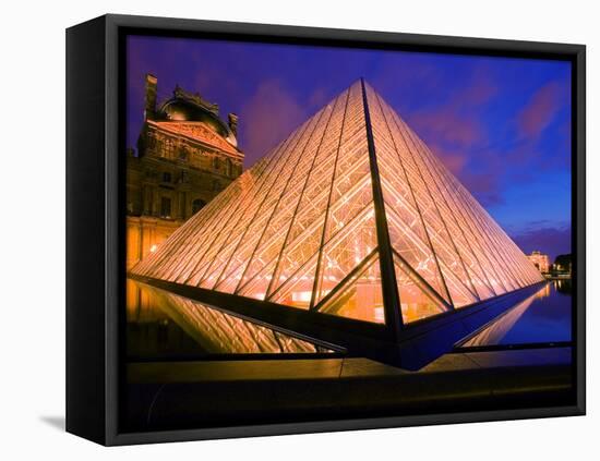 The Louvre Museum at Twilight, Paris, France-Jim Zuckerman-Framed Stretched Canvas