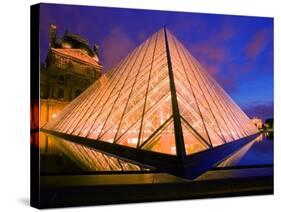 The Louvre Museum at Twilight, Paris, France-Jim Zuckerman-Stretched Canvas