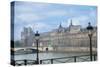 The Louvre Palace And Seine River-Cora Niele-Stretched Canvas