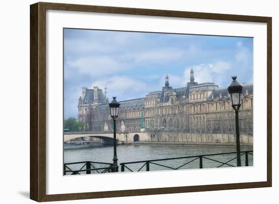 The Louvre Palace And Seine River-Cora Niele-Framed Giclee Print