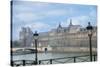 The Louvre Palace And Seine River-Cora Niele-Stretched Canvas