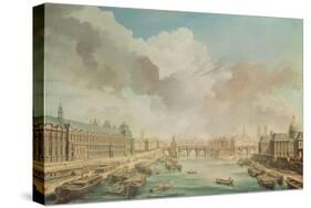 The Louvre, the Pont Neuf and the College Des Quatre Nations, 1755-Nicolas Jean Baptiste Raguenet-Stretched Canvas