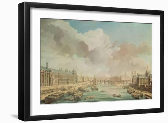 The Louvre, the Pont Neuf and the College Des Quatre Nations, 1755-Nicolas Jean Baptiste Raguenet-Framed Giclee Print