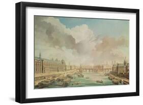 The Louvre, the Pont Neuf and the College Des Quatre Nations, 1755-Nicolas Jean Baptiste Raguenet-Framed Giclee Print