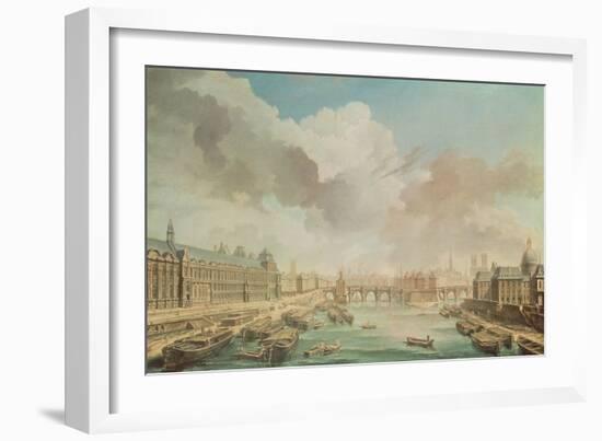 The Louvre, the Pont Neuf and the College Des Quatre Nations, 1755-Nicolas Jean Baptiste Raguenet-Framed Giclee Print